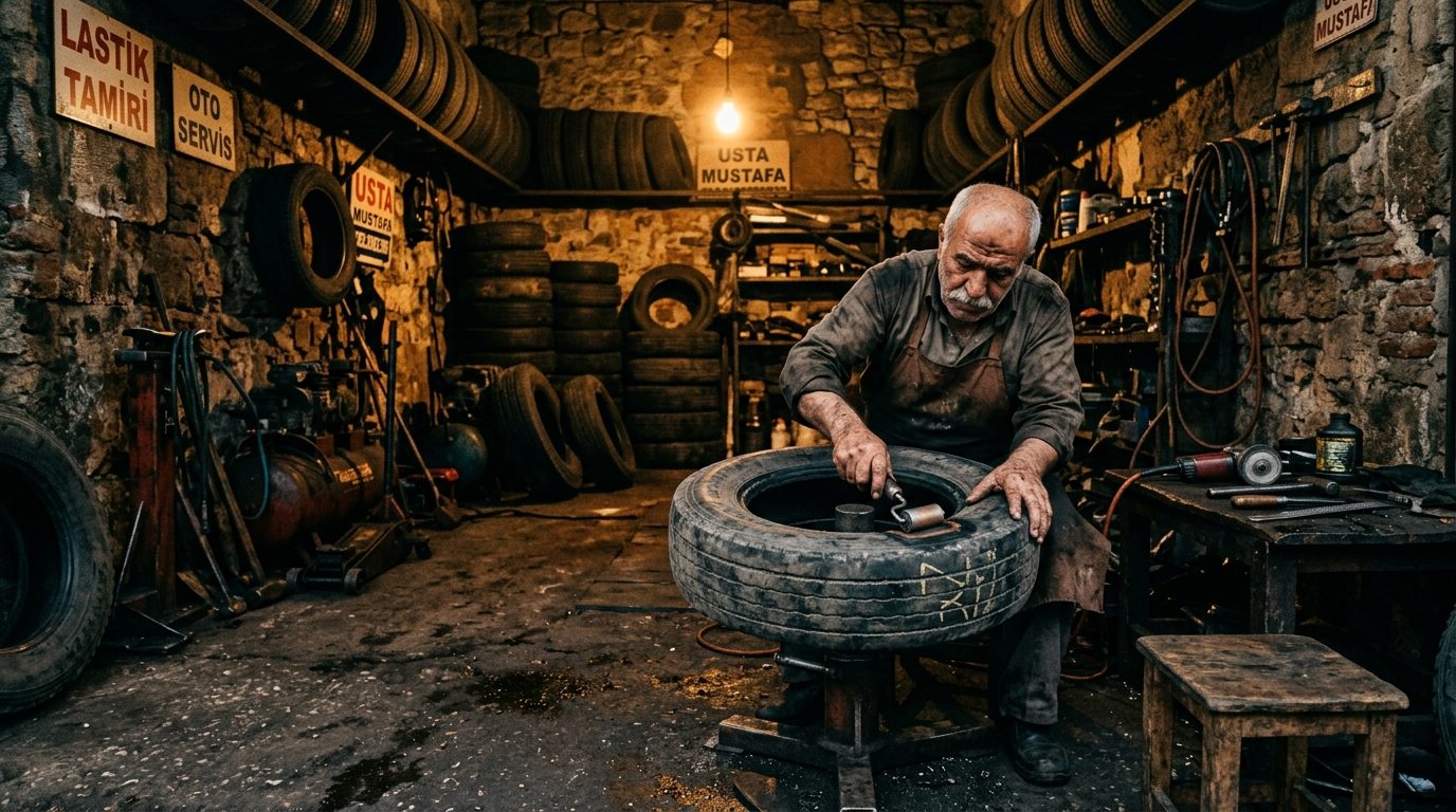 Istanbul tire repair workshop